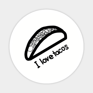 I Love Tacos Outline Magnet